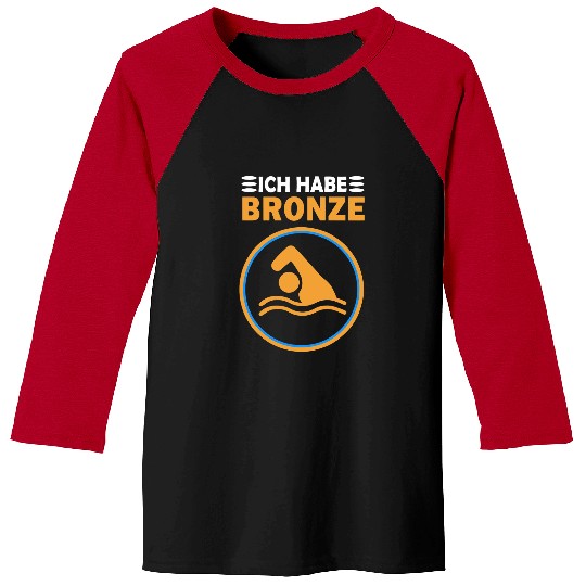 Swimming Pool Bronze Test Passed Swimming Badge Bronze Float 3 Baseball Tees