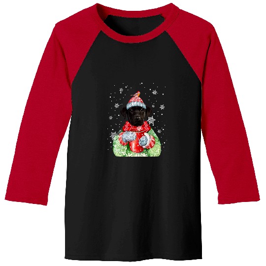 Labrador Lab Dog Black Lab Labrador Christmas Funny Dogs Lover Christmas Baseball Tees