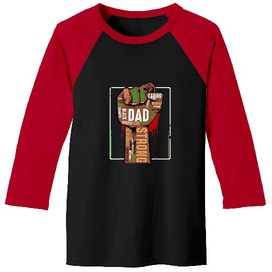 Mens Black Dad African American Melanin Pride Black History Month Baseball Tees