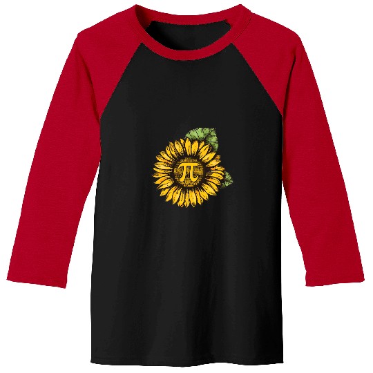 Pi Day Sunflower Pi Number Symbol Math Themed Science 1 Baseball Tees