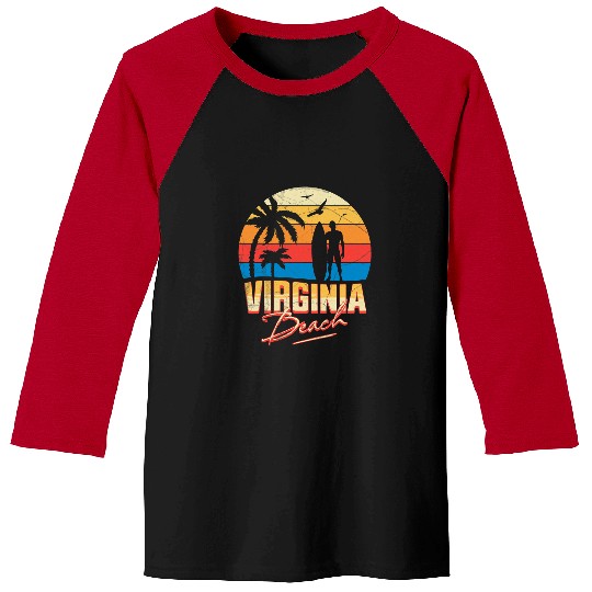 Surf Life Virginia Beach Surfing Surf Summer Vacation Baseball Tees