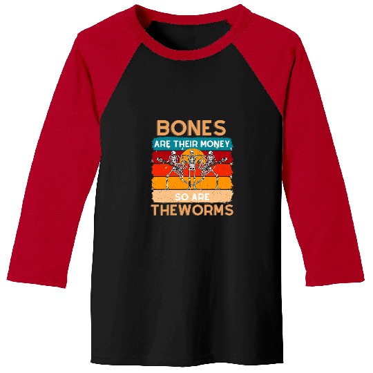 Skeletons Skulls Bones Are Their Money Skeletons Playing Guitar Retro vintages Skull Baseball Tees
