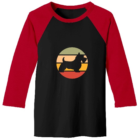 Dog Scottish Terrier Scottie Dog Mom Dad Pet Lover Retro Scottish Terrier Baseball Tees