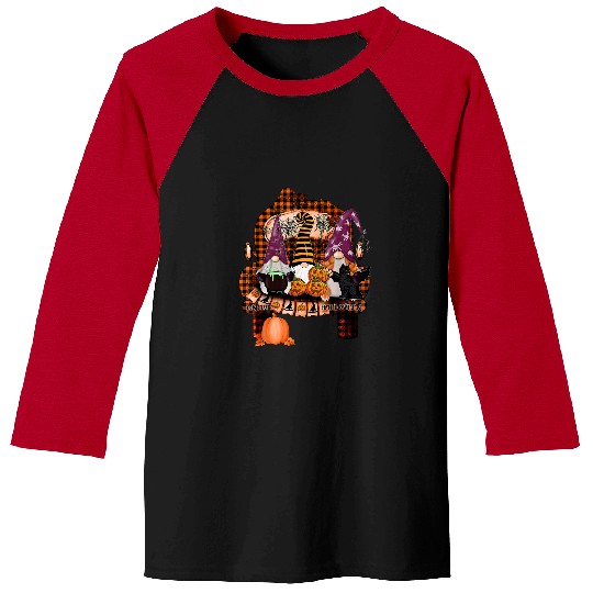 Halloween Gnomes Cute Autumn Pumpkin Fall Funny Holiday 32 Baseball Tees