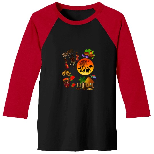 Africa African Continent Village Culture Black History Baseball Tees