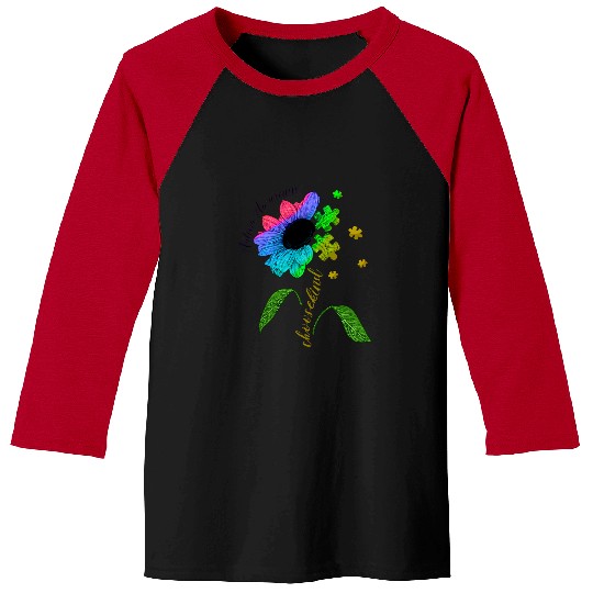 Autism Choose Kind Autism Awareness Sunflower Mom Women Kids 3 Neurodiverse Baseball Tees