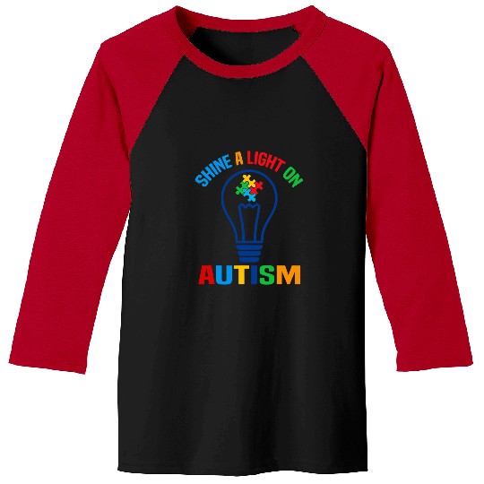 shine light autism awareness april month t blue color Baseball Tees