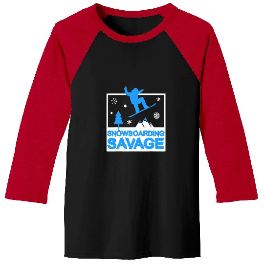 Skiing Ski Snowboarding Savage Kids Cool Youth Freestyle Snowboard Gift Baseball Tees