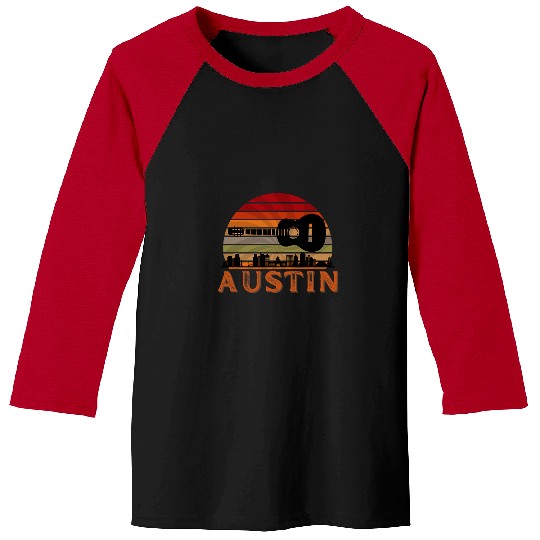 Austin Texas vintages Sunset Music Capital Baseball Tees