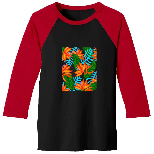 Bird of Paradise Tropical Baseball Tees