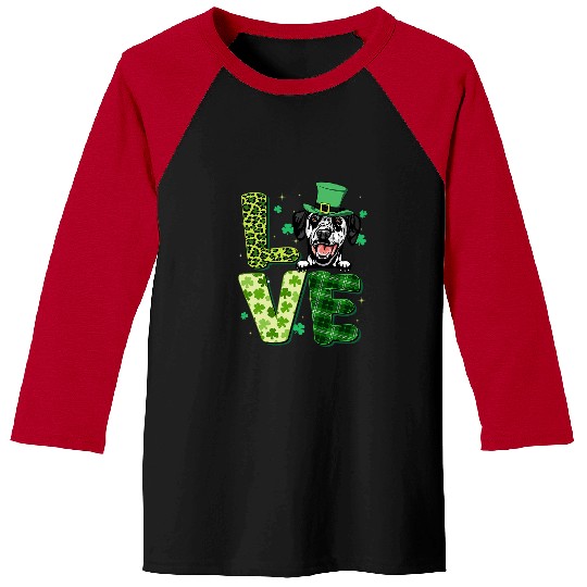 Dalmatian Love Dalmatian Shamrock Leopard Plaid St Patricks Day Dalmatians Dog Baseball Tees