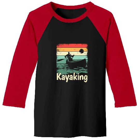 Kayak Water Kayaker vintages Retro Kayak Boat Kayaking Baseball Tees