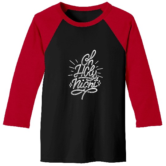 Oh Holy Night Holiday Christmas Caroling choir singing Baseball Tees