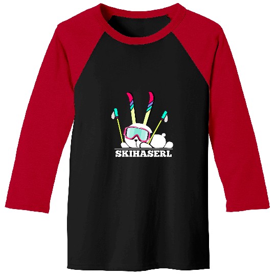 Skiing Ski Funny Skiing Apreski Rabbits Baseball Tees