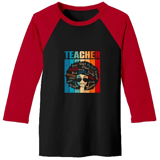 Black Woman Teacher African American for Black Month History Baseball Tees