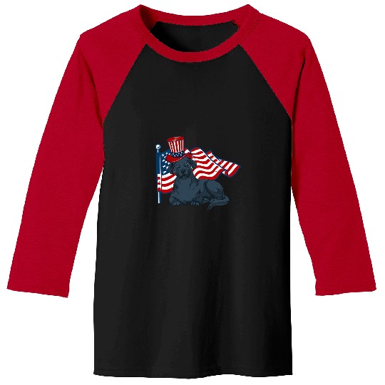 Labrador Lab Dog USA Flag Black Labrador Dog Lover 4th Of July Black Lab 8 Baseball Tees