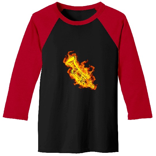 Trumpet Lover On fires Gift Trumpet Lover Baseball Tees
