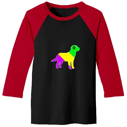 Labrador Lab Dog Mardi Gras Labrador Dog Funny Puppy Dog Lover Baseball Tees