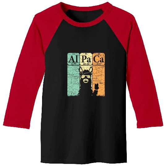 Alpaca Periodic Table Elements Llama Alpaca vintages 3 Baseball Tees