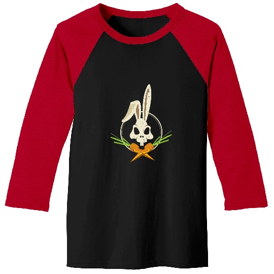 Skeletons Skulls Rabbit Crossbones Carrots Easter Day Skull Baseball Tees