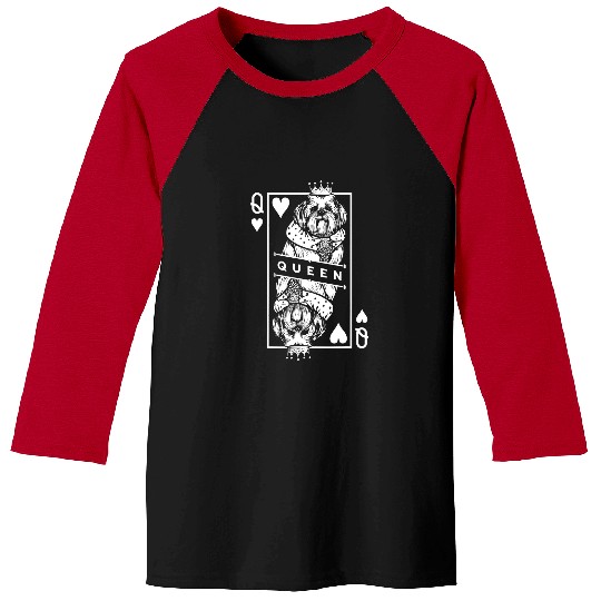 Shih Tzu Queen Of Hearts Funny Dog Playing Card Pop Art Baseball Tees