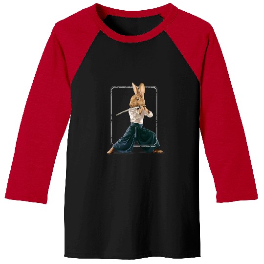 FANCY ART RABBIT NINJA FIGHTER Baseball Tees