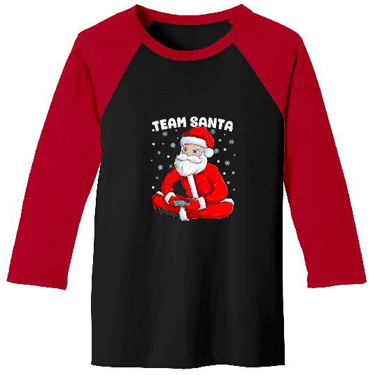 Team Santa Gamer Christmas xmass Gaming Matching Family Kids Baseball Tees