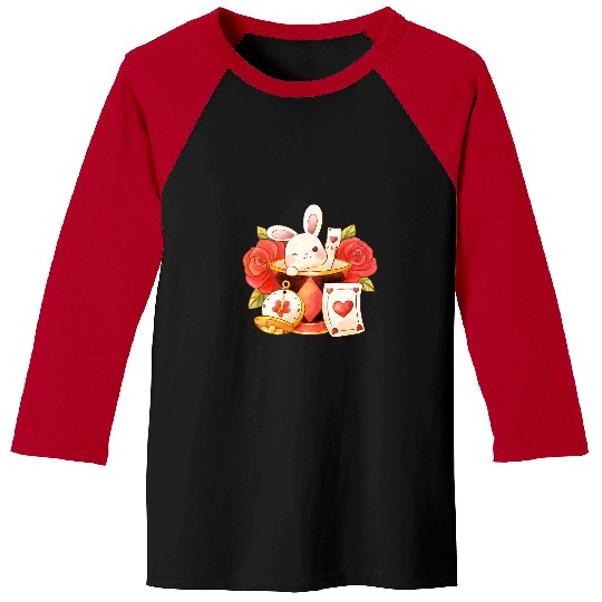 Rabbits Cute White rabbit Alice in wonderland costume 306 Baseball Tees