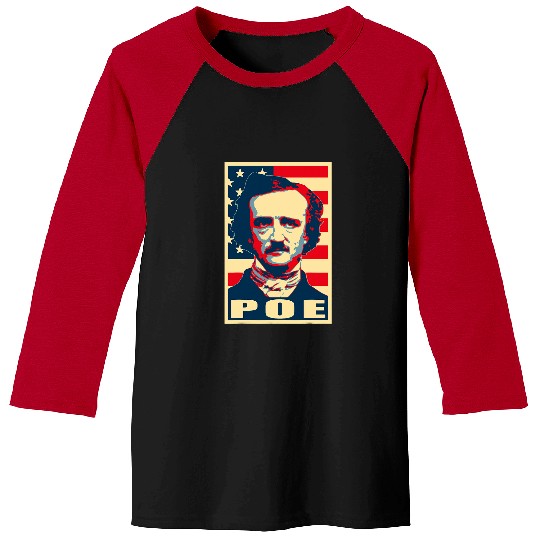 Edgar Allan Poe American Propaganda Pop Art Baseball Tees