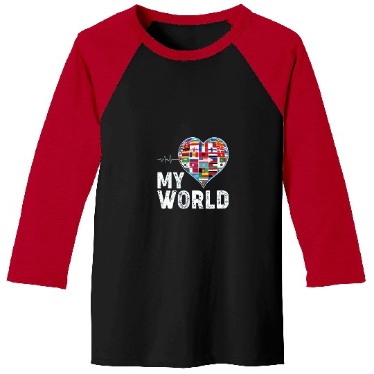 Flags of the Countries of the WorldInternational Heartbeat Baseball Tees
