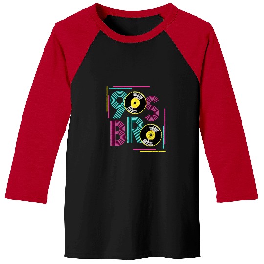 90s Bro Vinyl Music Lover Retro 1990s Theme Party Nineties Baseball Tees