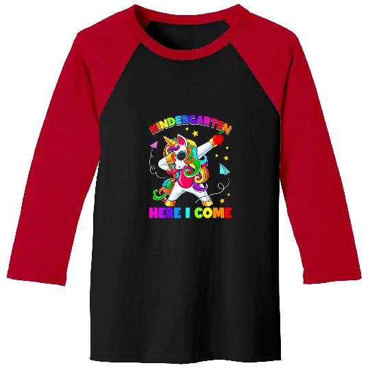 Funny Kindergarten Unicorn  Back To School Kids 1 Baseball Tees