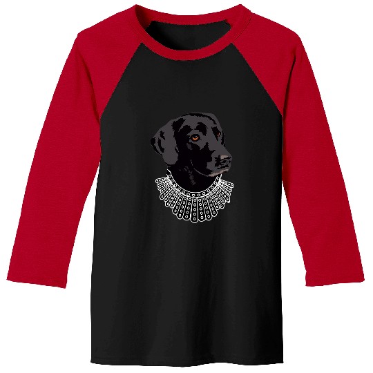 Labrador Lab Dog with Ruth Bader Ginsburg Collar RBG Labrador Baseball Tees