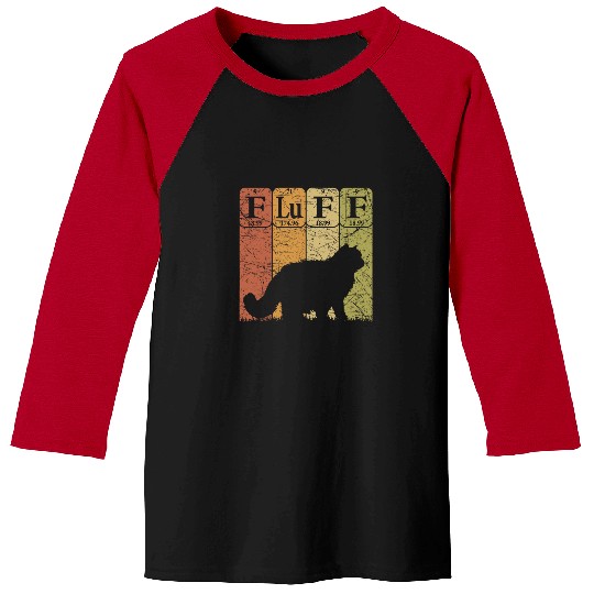 Fluff Cat Periodic Table Elements Cat Lover Cat Scientist 4 Baseball Tees