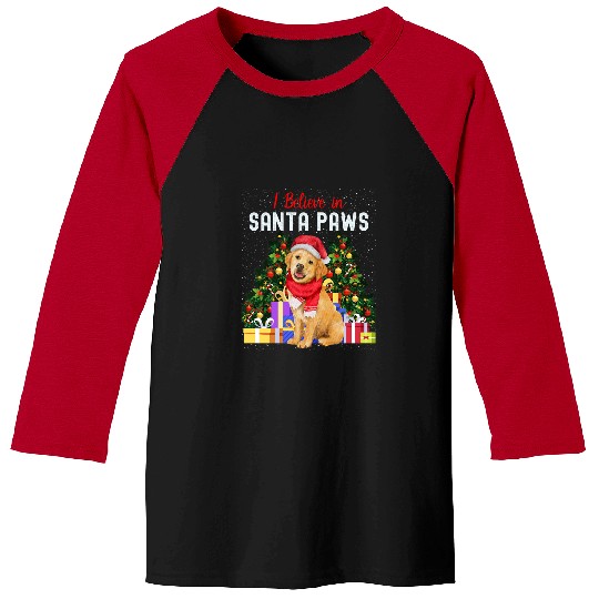 Labrador Lab Dog I Believe In Santa Paws Cute Christmas Labrador Puppy 8 Baseball Tees
