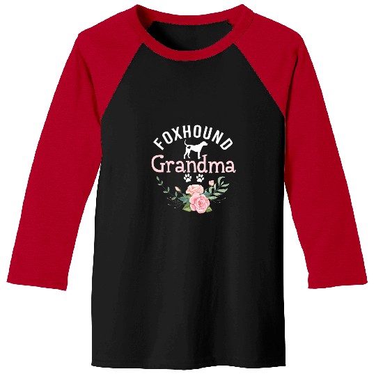 Foxhound Grandma Dog Gifts Womens Cute Dog Lover Christmas Baseball Tees
