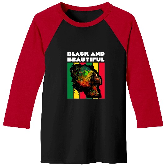 Black and Beautiful Woman Teacher Black History Month 1 Baseball Tees