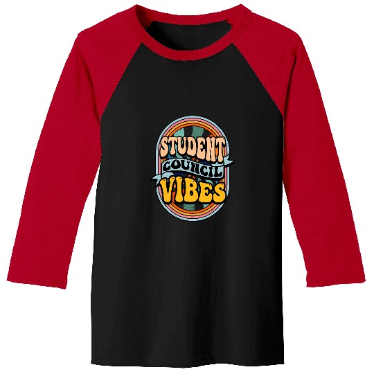Groovy Student Council Vibes Retro School Student Council Baseball Tees