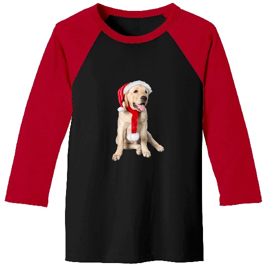 Labrador Lab Dog Yellow Lab Puppy Santa Pic Christmas Cute Labrador Retriever Baseball Tees