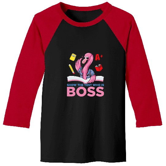 School Flamingo Exam Prek Kids Educator Humor Baseball Tees