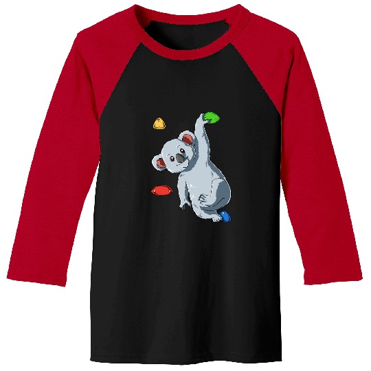 Funny Bear Climbing Climb Koala Bear Boulder Koala Bouldering And Climbing Cute Bears Baseball Tees