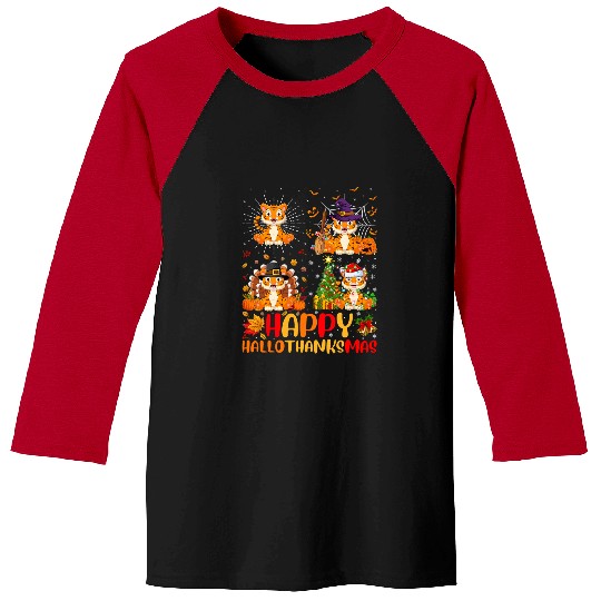 Tiger Gift Halloween Thanksgiving Christmas Tiger Hallothanksmas Baseball Tees