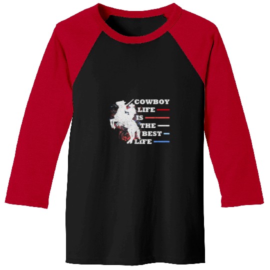Cowboy Life Is The bests Life Wild Horse Funny Old Western 1 Baseball Tees
