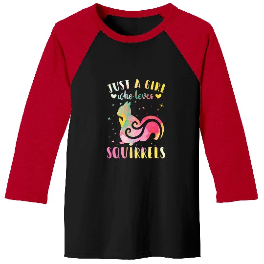 Squirrel Lover Just a Girl Who Loves Squirrels Watercolor Squirrel Women 201 Baseball Tees