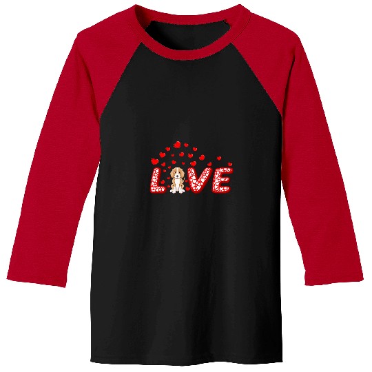 Foxhound Dog Lover Funny Hearts Love Foxhound Valentines Day Baseball Tees