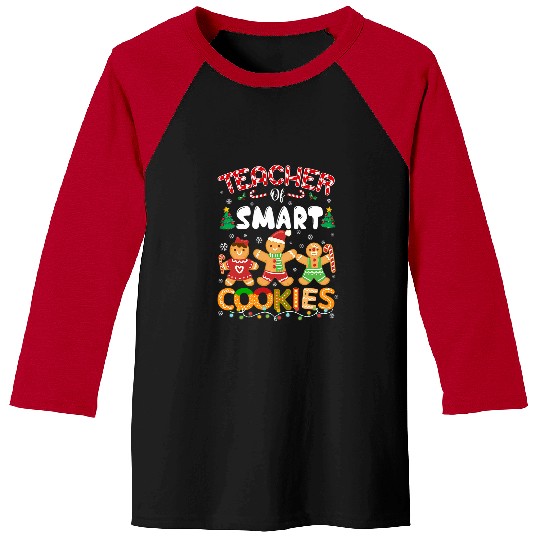 Christmas Teacher Cute Gingerbread Cookies Baseball Tees