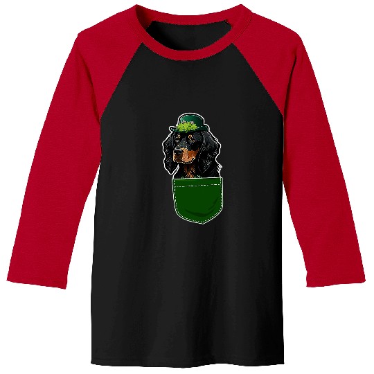 Gordon Setter St Patricks Day Dog Lover Pocket Baseball Tees