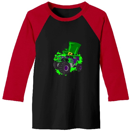 Monster Trucks St Patricks Day Adults Youth And Toddlers Baseball Tees
