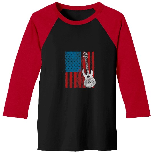 Guitarist American Pride Guitar Player Gift Guitar Baseball Tees