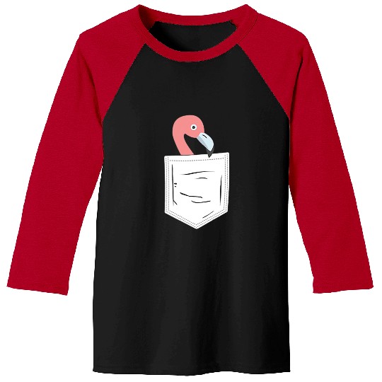 Pink Flamingo Pink Flamingo in Chest Pocket Bird Gift Flamingos Baseball Tees